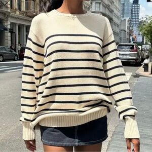 Brandy Melville Brianna Cotton Stripe Oversize Sweater